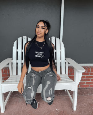 Women Are Drugs (WH) | Women's Black Racer Tank Tee